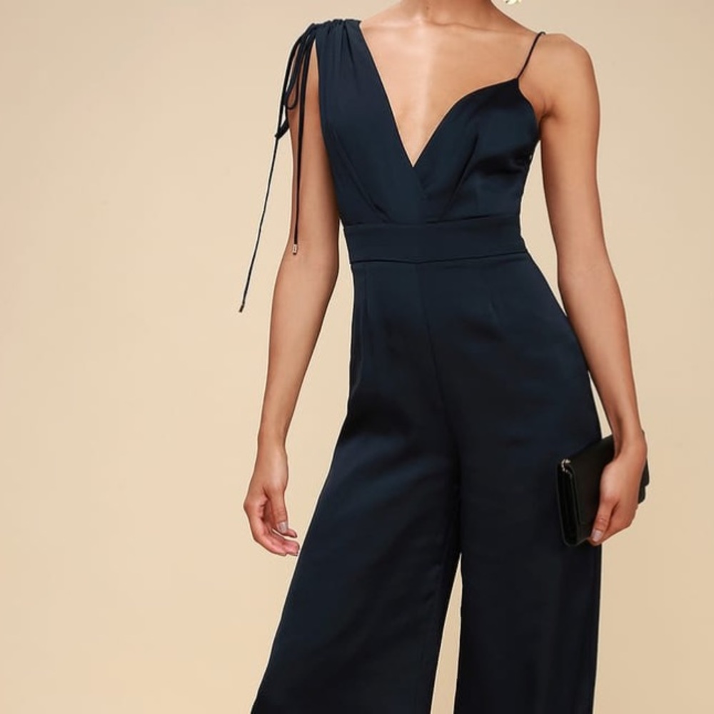 Lulus Navy Asymmetrical Jumpsuit